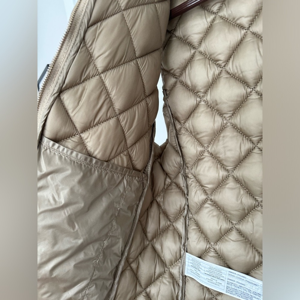 MANGO quilted vest size Small gold classic beige fall winter - Picture 8 of 9